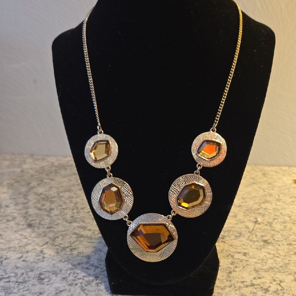 Avon Gold Necklace with Brown Accents